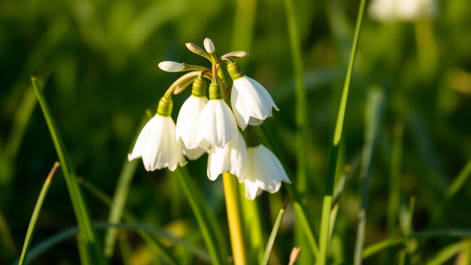 Close-up: a single white fritillary flower on untouched dirt.
